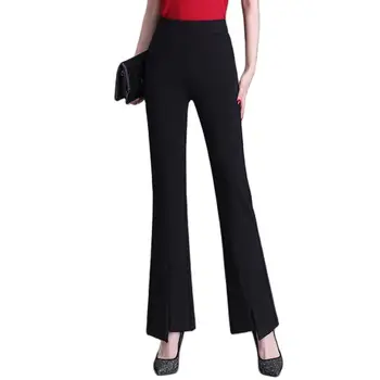 S До 9XL 2022 нови дамски летни модни разкроена панталони на черни и бели стрейчевые утягивающие панталони с еластичен ластик на талията и намаляване на щиколотку