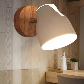 Скандинавски Дизайн Led монтиран на стената Лампа За Помещения Метална Лампа Дървена Нощно Шкафче, Коридор, Вътрешни Стенни Лампа WANDLAMP Домашна Обстановка Стая