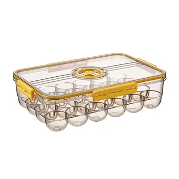 Домакински удебелена 24 решетчатая кутия за яйца и кухненски гарнитури пластмасова прозрачна запечатани кутия за яйца с капак