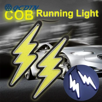 QCDIN 2 БР. COB LED Авто Указател на Завоя Бял Жълт Противотуманный Фенер Дневната Светкавица Super Bright DRL Led Сигнален Фенер