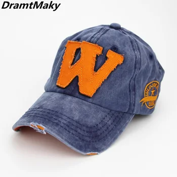 2018 памук, бродерия буквата W бейзболна шапка възстановяване на предишното положение шапки кости шапка проблемни носят вградени шапки за мъже, потребителски шапки