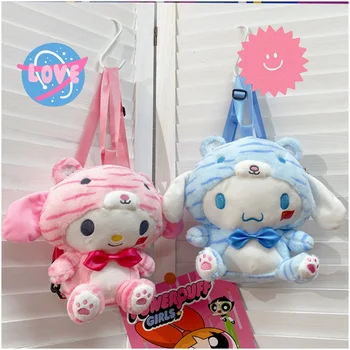 Kawaii Sanrio Плюшен Чанта Cinnamoroll Hello Kitty Cat Сладки Мультяшные Раници Модни Плюшени Кукли Чанта Играчки за Деца Подаръци За Рожден Ден