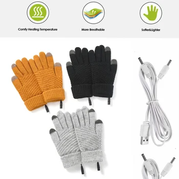 USB Топли Ръкавици С нагревател за Ръце, Практични и Ветроупорен Ръкавици С Постоянна Температура, Топли Меки Носимые Зимни Ръкавици за Мъже